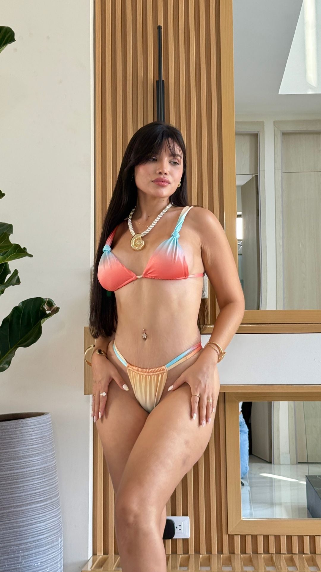 BIKINI DEGRADE NARANJAS Y AZULES PARA DAMA