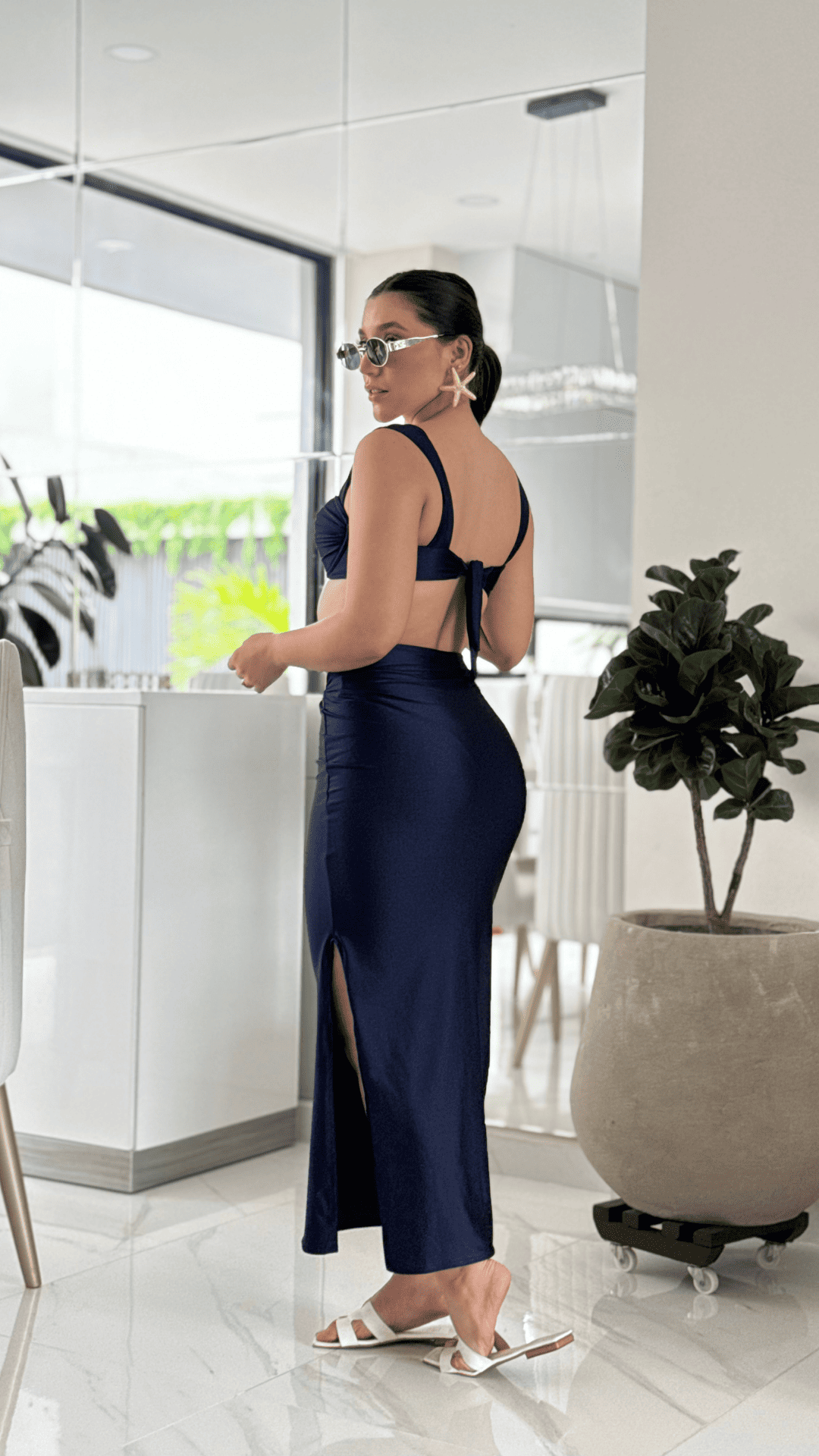 SET DE 3 BLUE NAVY CON HERRAJE DE SOL