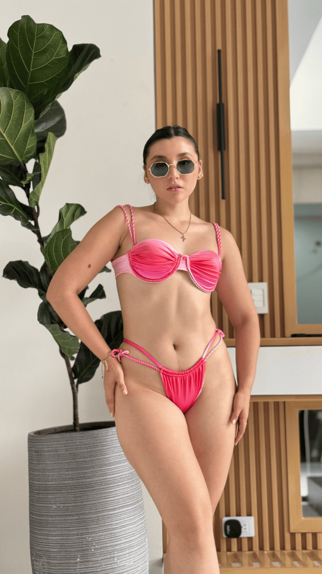 BIKINI DOS PIEZAS PARA DAMA ESTAMPADO DEGRADE ROSADOS