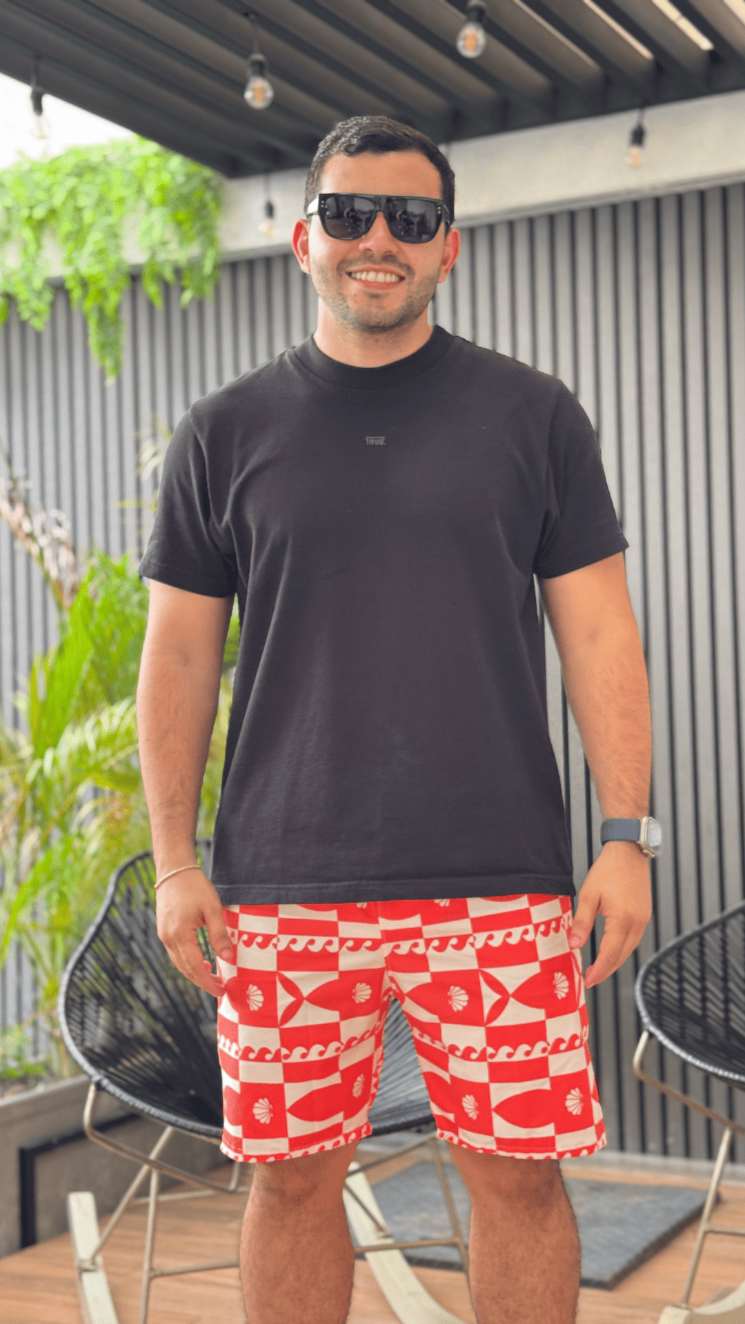 PANTALONETA ESTAMPADO OLEAJE NARANJA