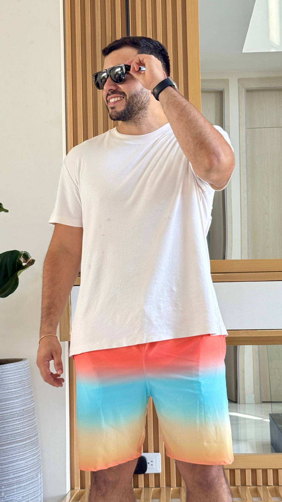 PANTALONETA DEGRADE NARANJA Y AZUL