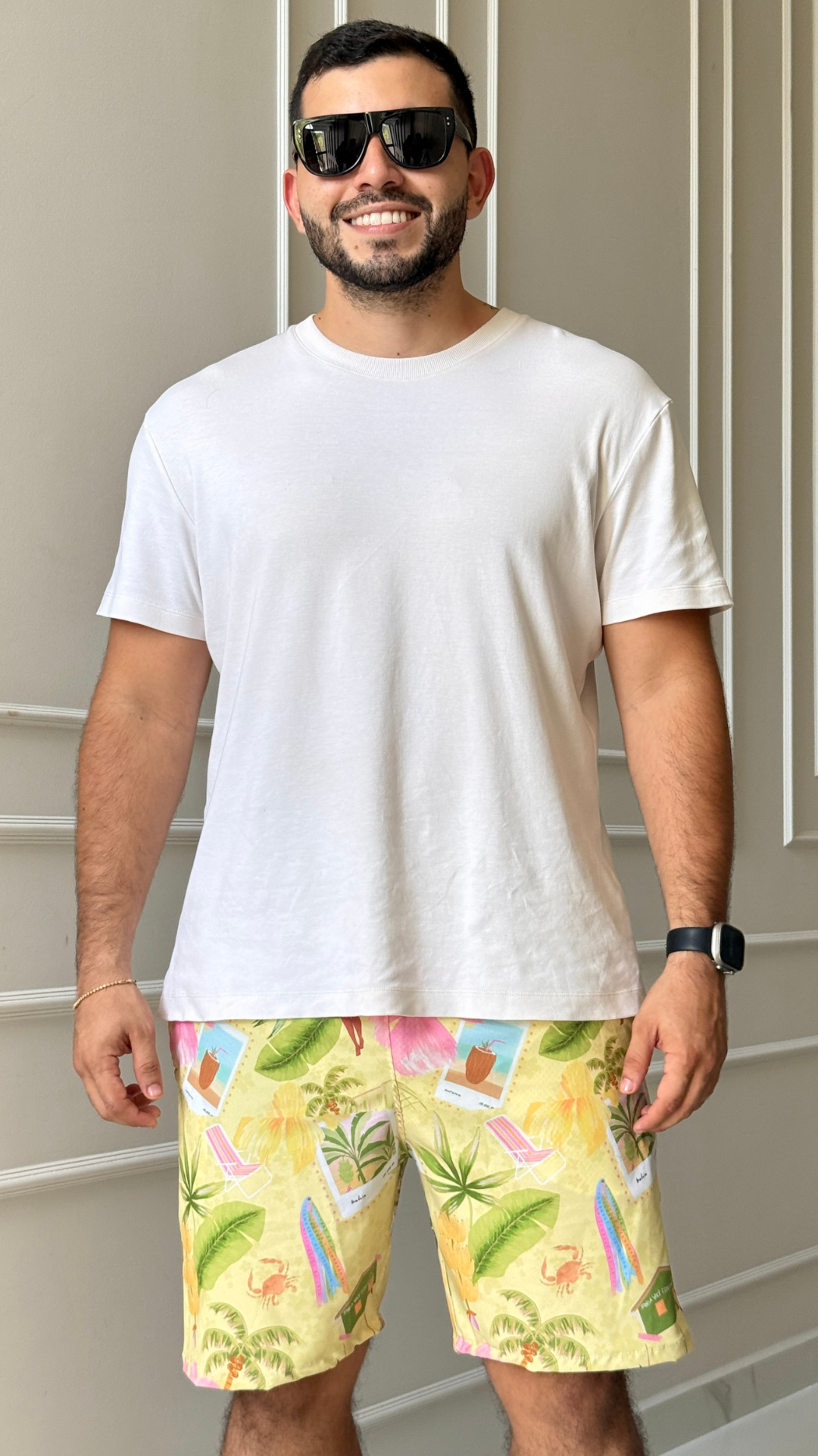 PANTALONETA ESTAMPADO AMARILLO ROSADO