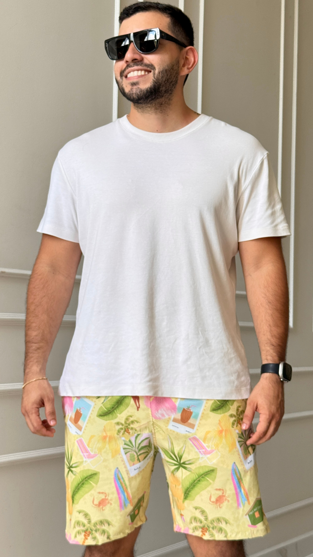 PANTALONETA ESTAMPADO AMARILLO ROSADO
